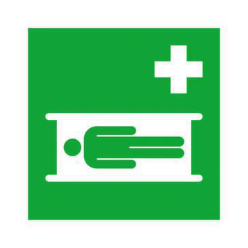 Erste-Hilfe-Schild, Krankentrage, Aufkleber, Folie, langnachleuchtend