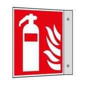 Brandschutzschild, Feuerlöscher, Fahnenschild, Alu, langnachleuchtend