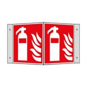 Brandschutzschild, Feuerlöscher, Winkelschild, Alu, langnachleuchtend