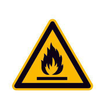 Warnschild, Warnung v. feuergefährlichen Stoffen, Wandschild, Alu
