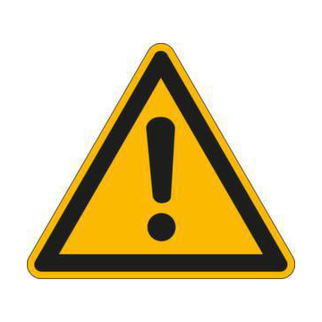 Warnschild, allgemeines Warnzeichen, Wandschild, Alu, HxB 100x100mm