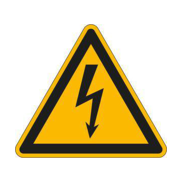 Warnschild,Warnung v. elektr. Spannung,Wandschild,Alu,HxB 200x200mm