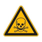 Warnschild, Warnung v. giftigen Stoffen, Aufkleber, Folie, HxB 100x100mm