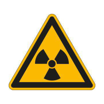 Warnschild, Warnung v. radioakt./ionisier. Stoffen, Aufkleber, Folie