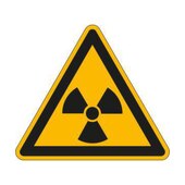 Warnschild, Warnung v. radioakt./ionisier. Stoffen, Aufkleber, Folie