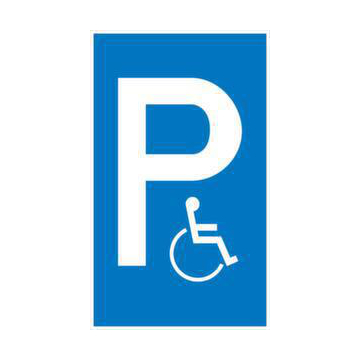 Parkplatzschild,Behindertenparkplatz,Wandschild,Kunststoff,HxB 250x150mm