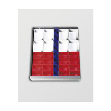 Einsatzkasten-Set, 48 Kästen H 54mm, H 54mm, Kunststoff, rot/weiß
