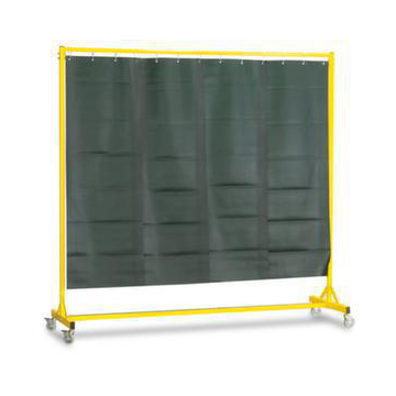 Fahrbare Schweißerschutzwand,PVC-Streifenvorhang dunkelgrün