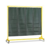 Schweißerschutzwand, fahrbar, PVC-Streifenvorhang dunkelgrün