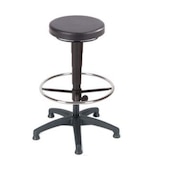 Hocker, Sitz H 590-840mm, Sitz schwarz, m. Fußring, Mittelsäule