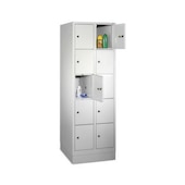 Schließfachschrank,RAL7035,HxBxT 1800x610x500mm,2x5 Fächer,Fach B 300mm