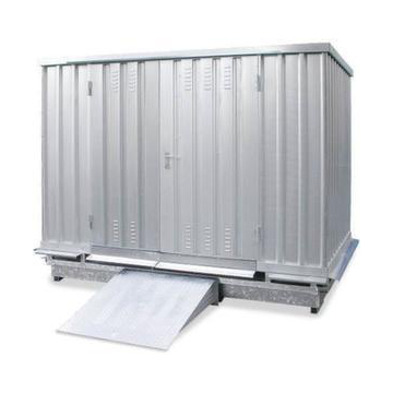 Gefahrstoff-Container,f. wasserg. Stoffe,HxBxT 2380x5075x2075mm,verzinkt