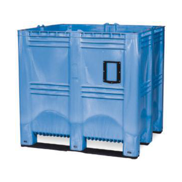 Megabehälter, HxLxB 1250x1300x1150mm, 1400l, PE, blau, Wände geschlossen