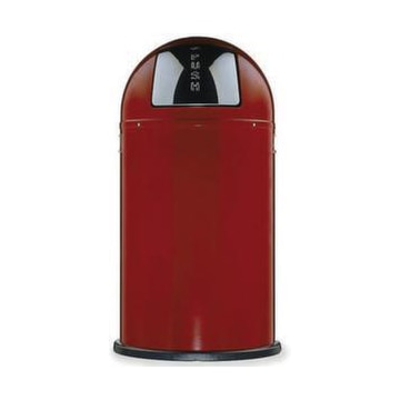 Abfallbehälter,50l,HxØ 755x400mm,Innenbehälter Metall,Korpus Stahl rot