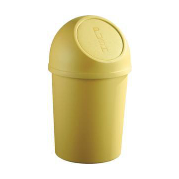 Abfallbehälter, 13l, HxØ 490x253mm, Korpus PP gelb, Deckel PP gelb