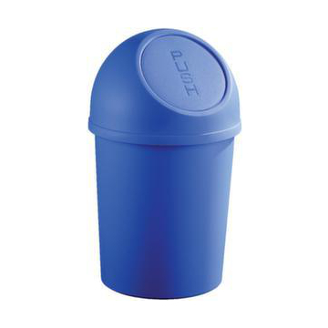 Abfallbehälter, 13l, HxØ 490x253mm, Korpus PP blau, Deckel PP blau