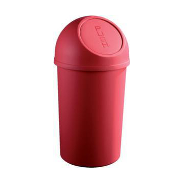 Abfallbehälter, 25l, HxØ 615x312mm, Korpus PP rot, Deckel PP rot