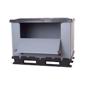 Paletten-Faltbox, HxLxB 930x800x1200mm, Auflast 1000kg, Kunststoff, grau