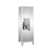 Schließfachschrank,RAL7035,HxBxT 1850x610x500mm,2x3 Fächer,Fach B 300mm