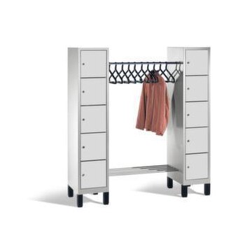 Schließfach-Garderobe,HxBxT 1850x1800x500mm,Korpus RAL7021,Front RAL3003