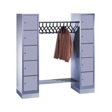 Schließfach-Garderobe,HxBxT 1800x1800x500mm,Korpus RAL7035,Front RAL5012