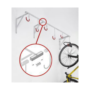 Fahrrad-Hängeparker, L 1900mm, 6 Einstellplätze, Nutzung einseitig