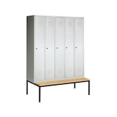 Sitzbankschrank,RAL7035,HxBxT 2090x1480x500mm,5 Abt.,Abt. B 300mm