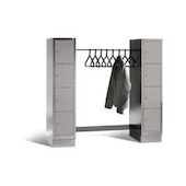 Schließfach-Garderobe,RAL7035,HxBxT 1800x1600x500mm,2x4 Fächer,Zyl.-Schl.