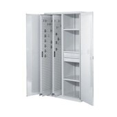 Vertikalschrank,HxBxT 1950x1000x600mm,Flügeltür,3xStahlboden,RAL7035