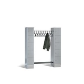 Schließfach-Garderobe,RAL7035,HxBxT 1800x1600x500mm,2x5 Fächer,Zyl.-Schl.