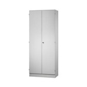 Büroschrank,HxBxT 2004x80x42mm,4xHolzboden,5 OH,Korpus grau,Nut-Griff