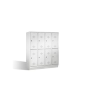 Doppelstöckiger Garderobenschrank,RAL7035,HxBxT 1800x1590x500mm,4x2 Abt.