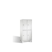 Doppelstöckiger Garderobenschrank,RAL7035,HxBxT 1850x810x500mm,2x2 Abt.