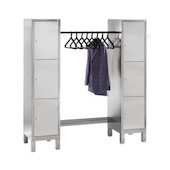 Schließfach-Garderobe,RAL7035,HxBxT 1850x1550x500mm,2x3 Fächer,Zyl.-Schl.