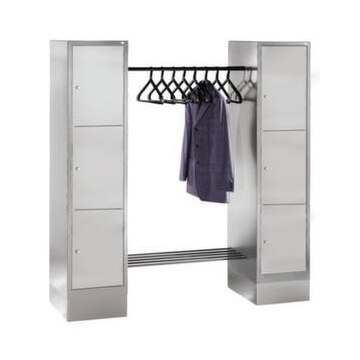 Schließfach-Garderobe,HxBxT 1800x1550x500mm,Korpus RAL7021,Front RAL5010