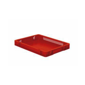 Euronorm-Stapelbehälter,HxLxB 50x400x300mm,4,5l,PP,rot,Wände durchbrochen