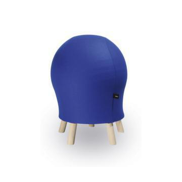 Ballhocker, Sitz H 620mm, f. bewegtes Sitzen, Sitz Stoff blau, 4-Fuß