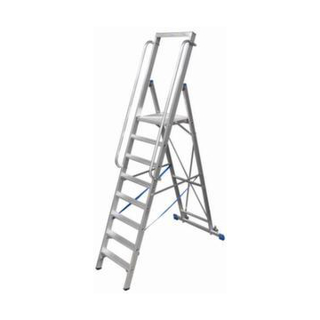 Fahrbare Stufen-Plattformleiter, einseitig, 8 Stufe(n), Stand H 1, 9m