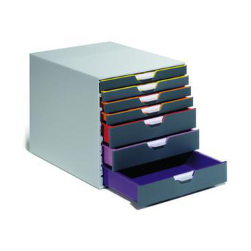 Schubladenbox,7xDIN A4/DIN C4/Folio,HxBxT 292x280x356mm,Kunststoff,grau