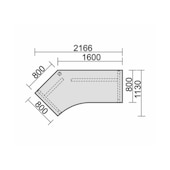 Höhenverstellbarer Winkel-Schreibtisch, HxBxT 680-820x2166x1130mm