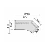 Höhenverstellbarer Winkel-Schreibtisch, HxBxT 680-820x2166x1130mm