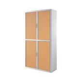 Querrollladenschrank,HxBxT 2040x1100x415mm,4xStahlboden,4 OH,Korpus weiß