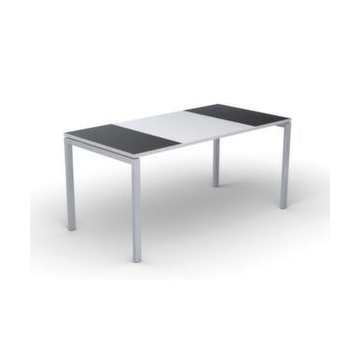 Schreibtisch, HxBxT 750x1600x800mm, Platte schwarz/weiß, rechteckig