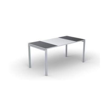 Schreibtisch, HxBxT 750x1800x800mm, Platte anthrazit/weiß, rechteckig