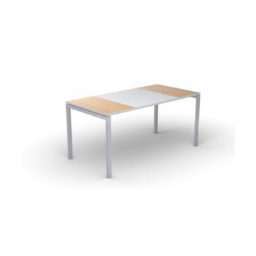 Schreibtisch,HxBxT 750x1400x800mm,Platte Buche/weiß,rechteckig,4-Fuß weiß