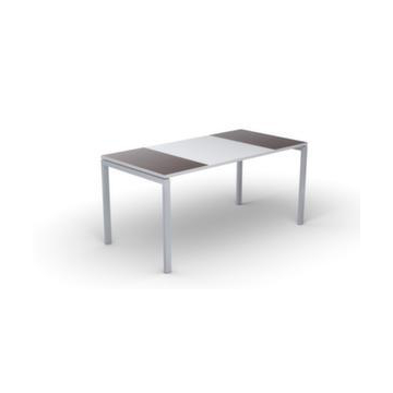 Schreibtisch,HxBxT 750x1800x800mm,Platte Wenge/weiß,rechteckig,4-Fuß weiß