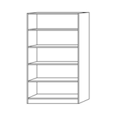 Büroregal, HxBxT 2004x1000x400mm, 4xHolzboden, 5 OH, Korpus Nussbaum