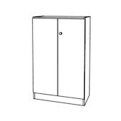 Büroschrank,HxBxT 1270x800x420mm,2xHolzboden,3 OH,Korpus weiß,Front weiß