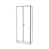 Büroschrank,HxBxT 2004x800x420mm,4xHolzboden,5 OH,Korpus weiß,Front weiß