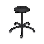 Hocker,Sitz H 420-610mm,Sitz schwarz,Gestell schwarz,Lift schwarz,Rollen